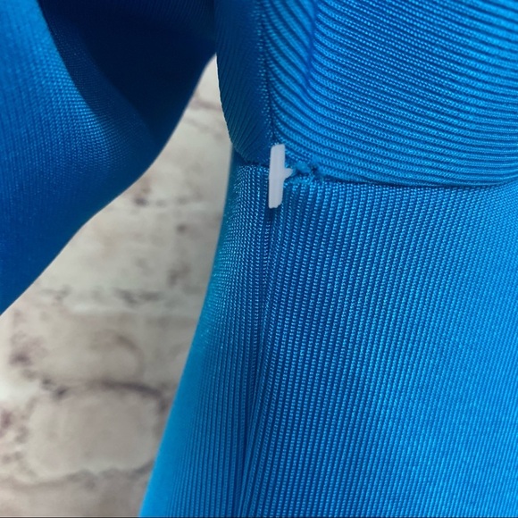 Zara Trafaluc Aqua Flutter Slit Long Sleeve Dress - Picture 10 of 10